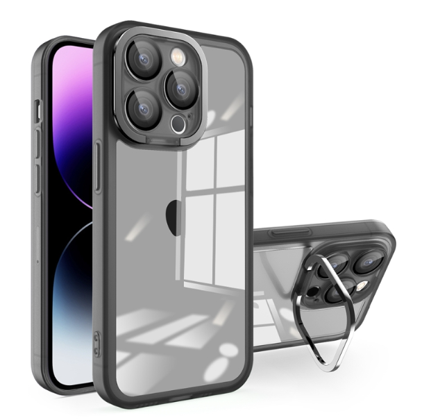 Invisible Lens Bracket Matte Transparent Phone Case - For iPhone 14 Pro Max - mosaccessories